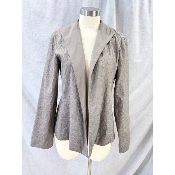 Eileen Fisher Jackets & Blazers - Eileen Fisher Luxury 100% Silk Embroidered Floral Open Front Blazer Jacket M
